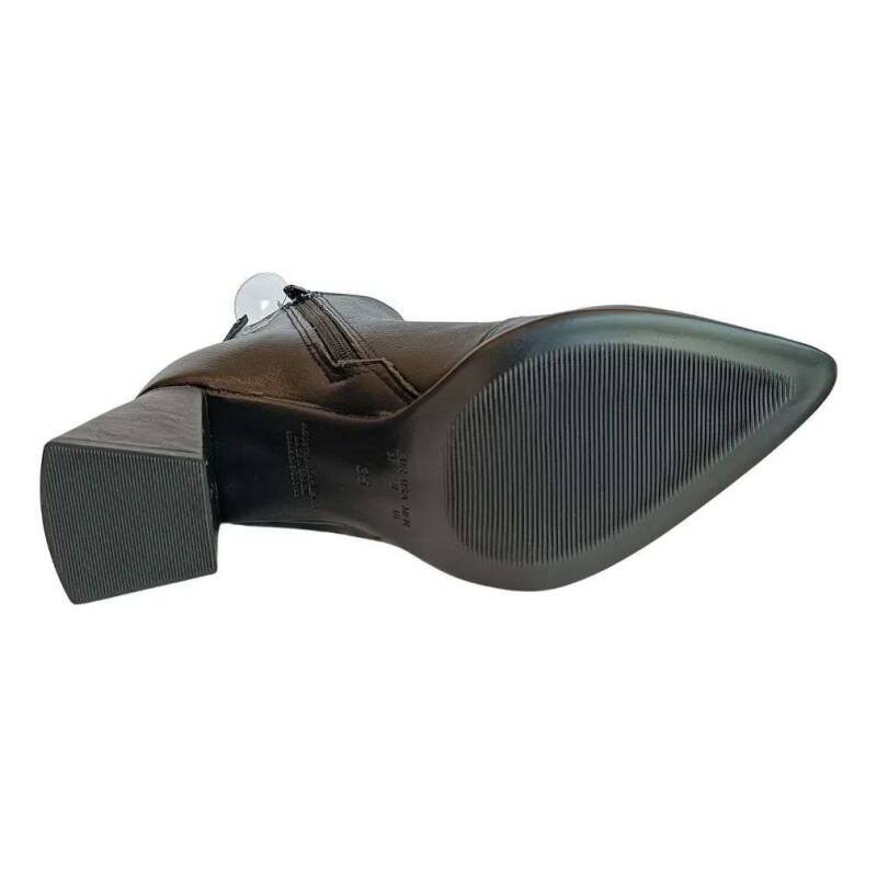 Bota Bebecê Ankle Boot Feminina Couro - Preto Preto 3