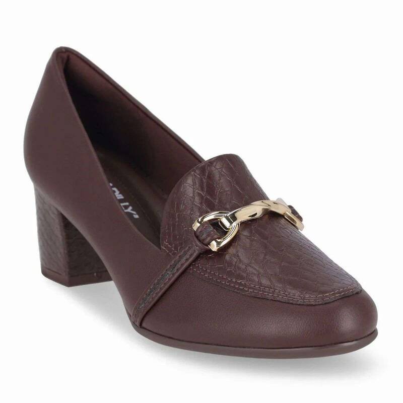 Sapato Loafer Laura Salto Médio Feminino - Marrom Marrom 4