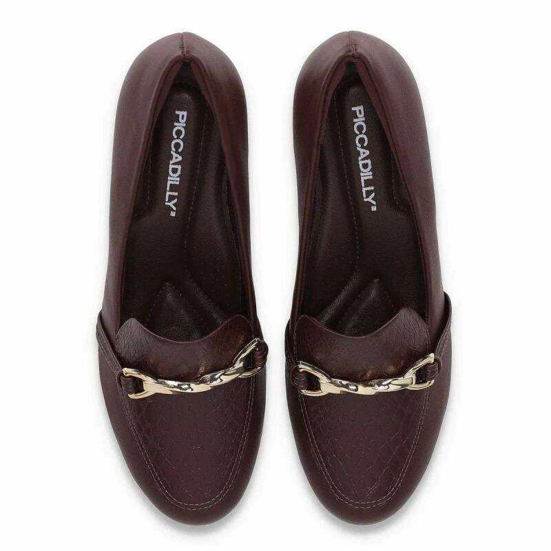 Sapato Loafer Laura Salto Médio Feminino - Marrom Marrom 5