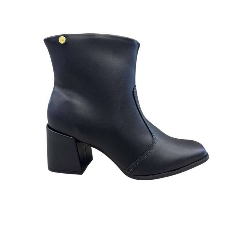 BOTA FEMININA CANO CURTO SALTO BLOCO - Preto