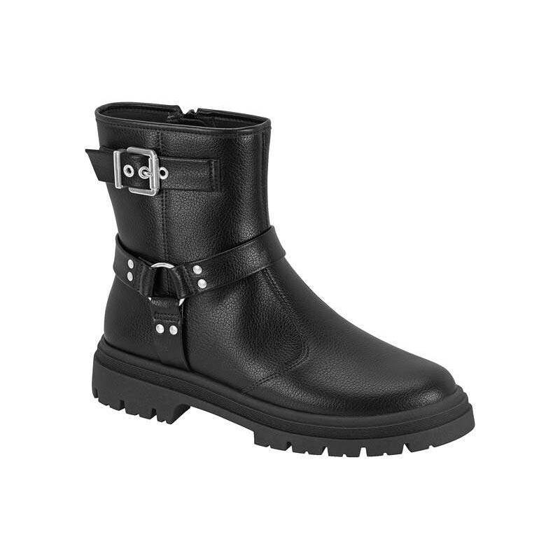 Bota Cano Médio Feminina Tratorado Moleca - Preto
