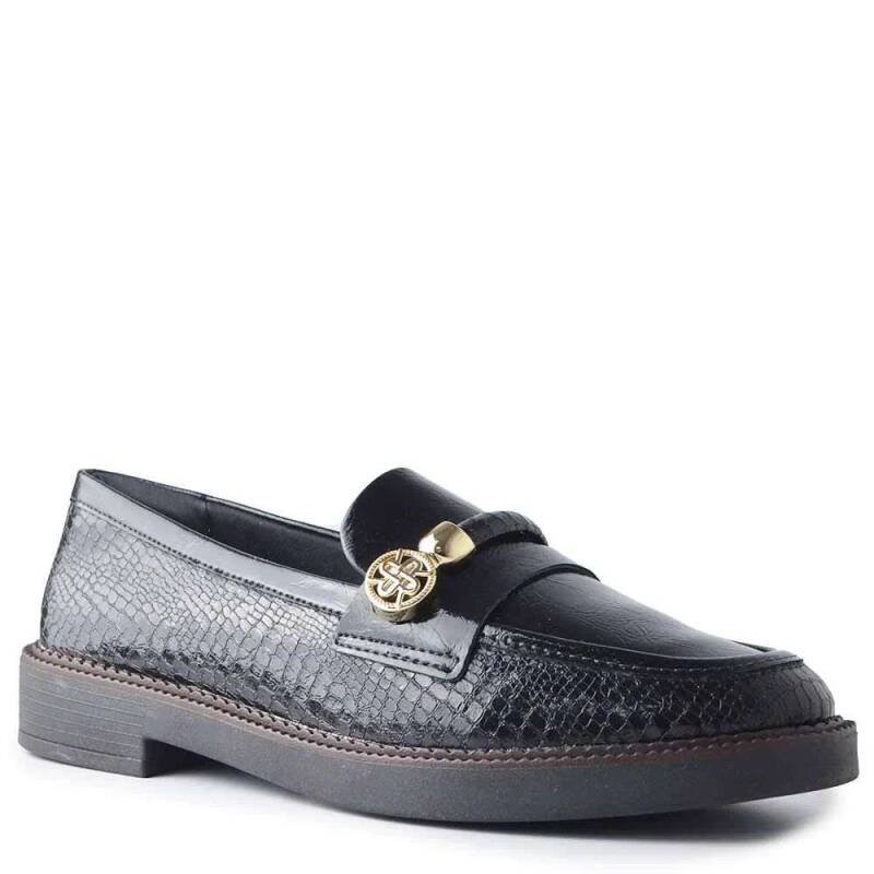 Mocassim Ramarim Croco Feminino - Preto Preto 2