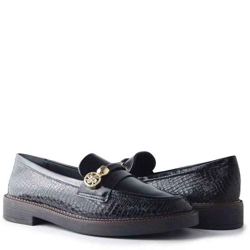 Mocassim Ramarim Croco Feminino - Preto Preto 6