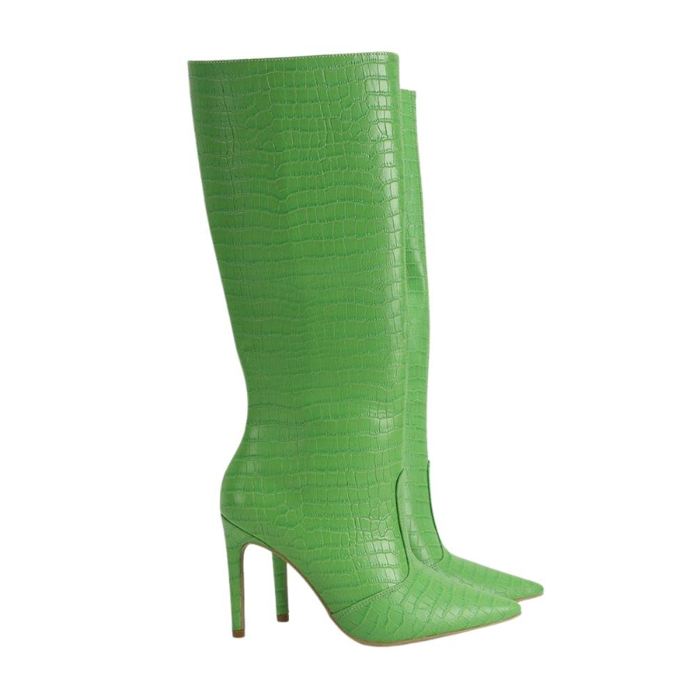Bota Feminina Cano Longo Croco Ana Mello Verde 1