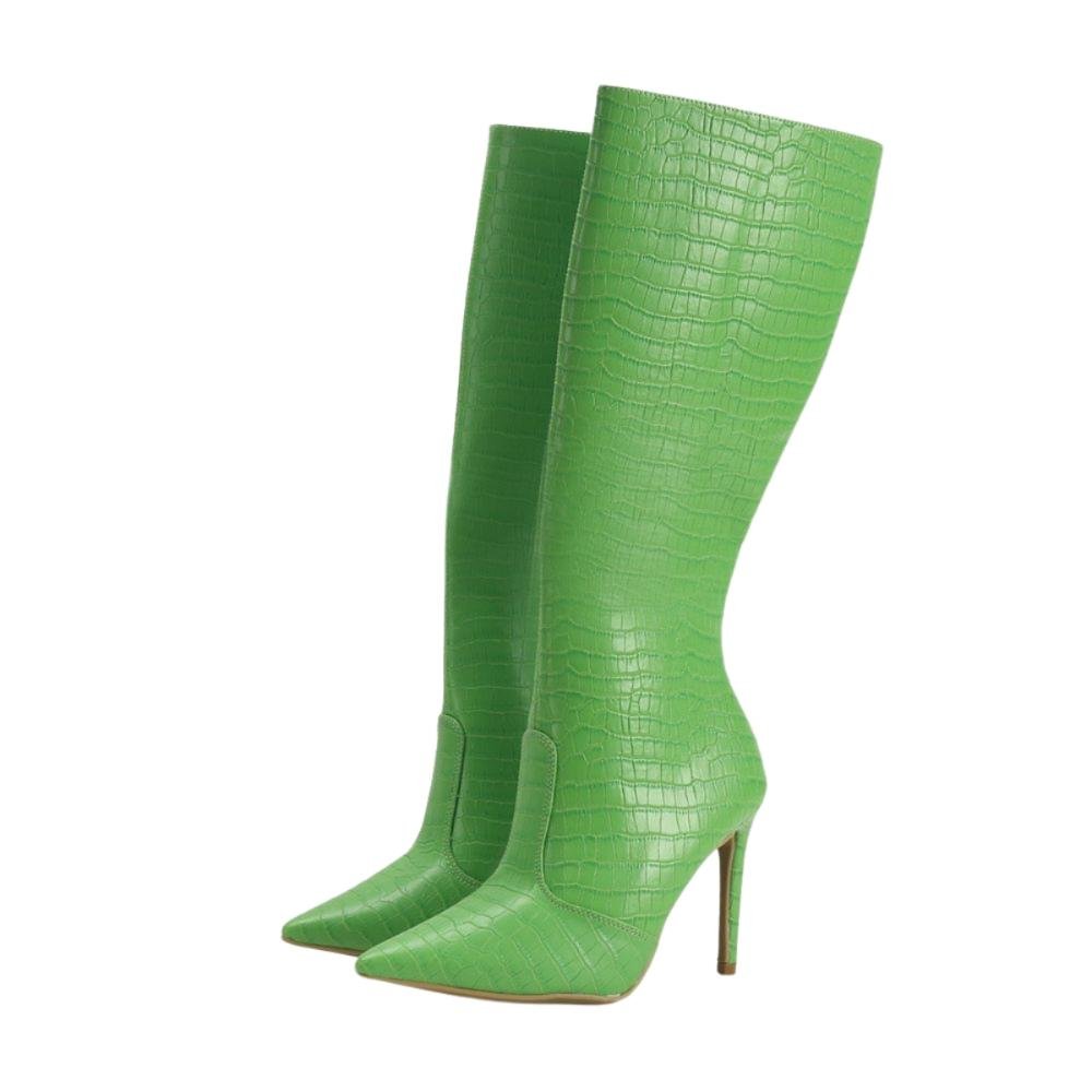 Bota Feminina Cano Longo Croco Ana Mello Verde 2
