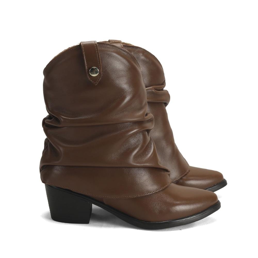 Bota Country Feminina Couro Gola Removível Ana Mello 1