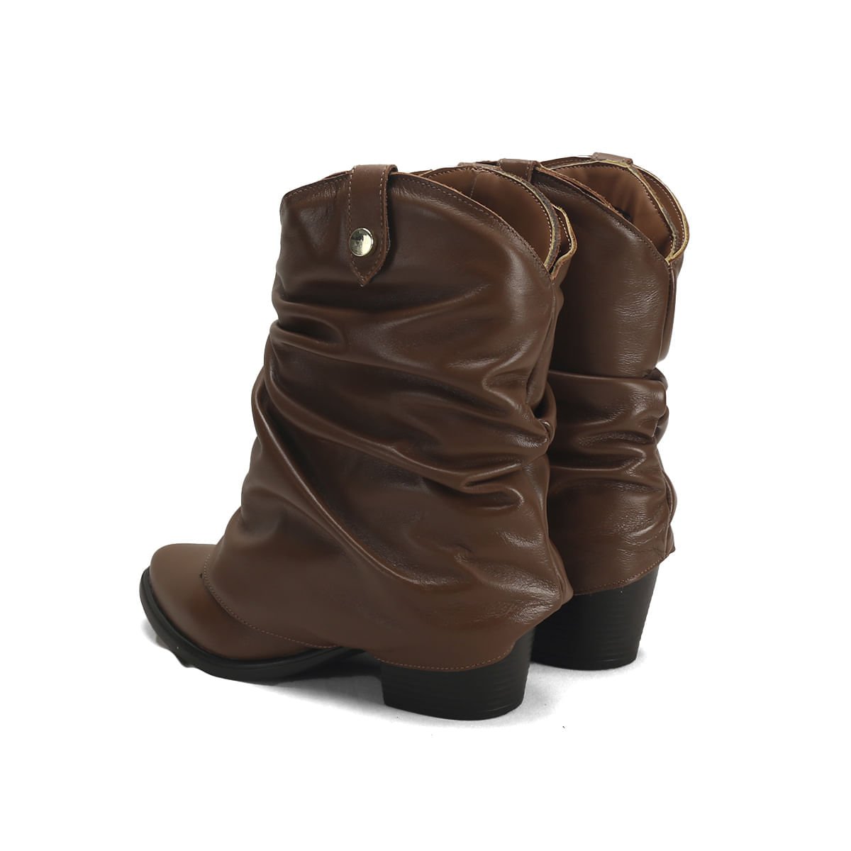 Bota Country Feminina Couro Gola Removível Ana Mello Marrom 4