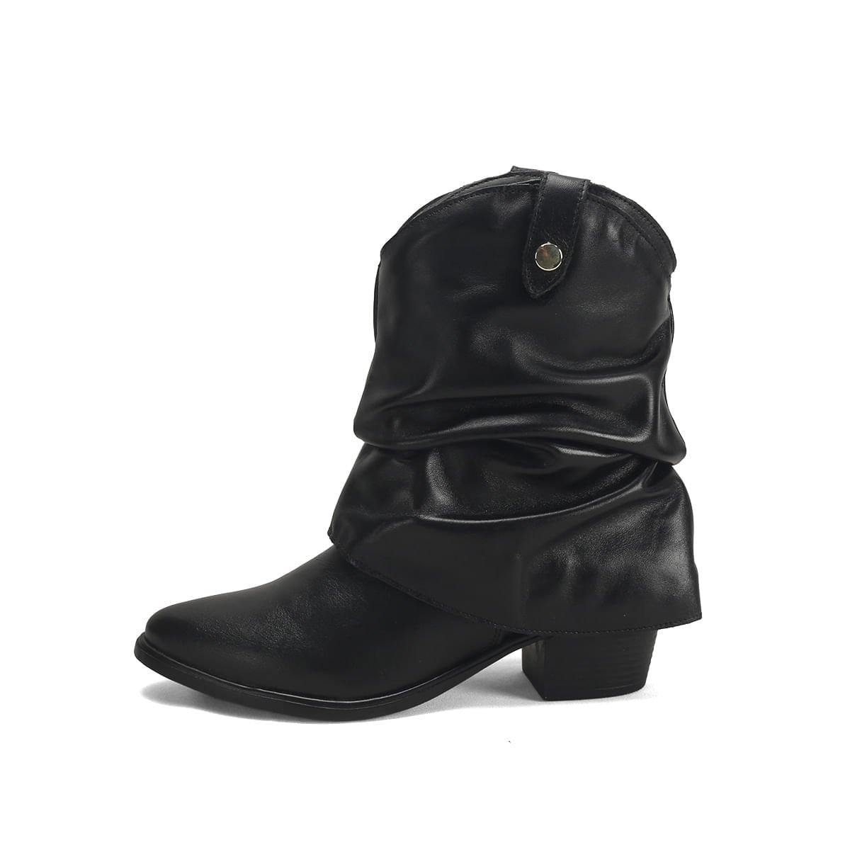 Bota Texana Couro Gola Versátil 2 em 1 Ana Mello Preto 4