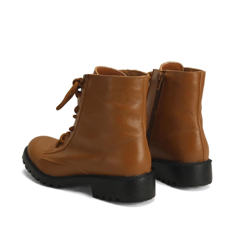 Coturno Feminino de Couro Solado Tratorado Ana Mello Marrom 3