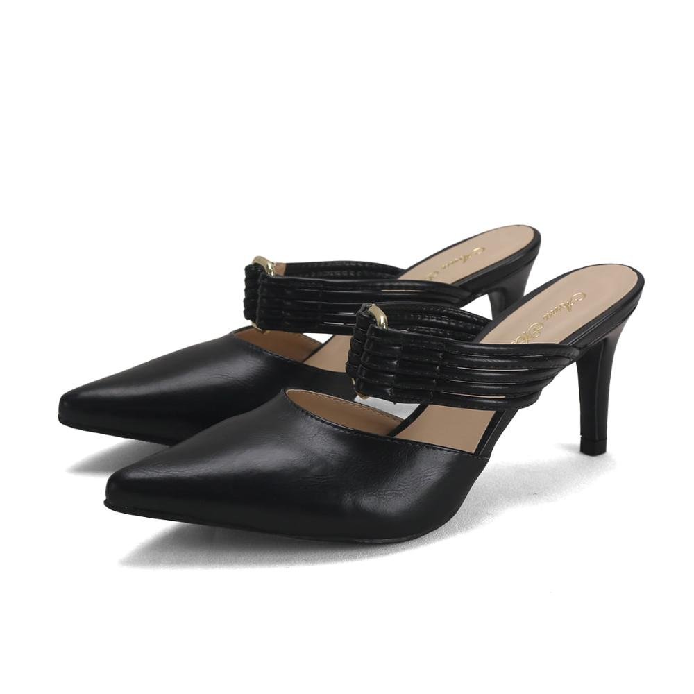 Mule de Napa Feminino Bico Fino Casual Chic Ana Mello Preto 2