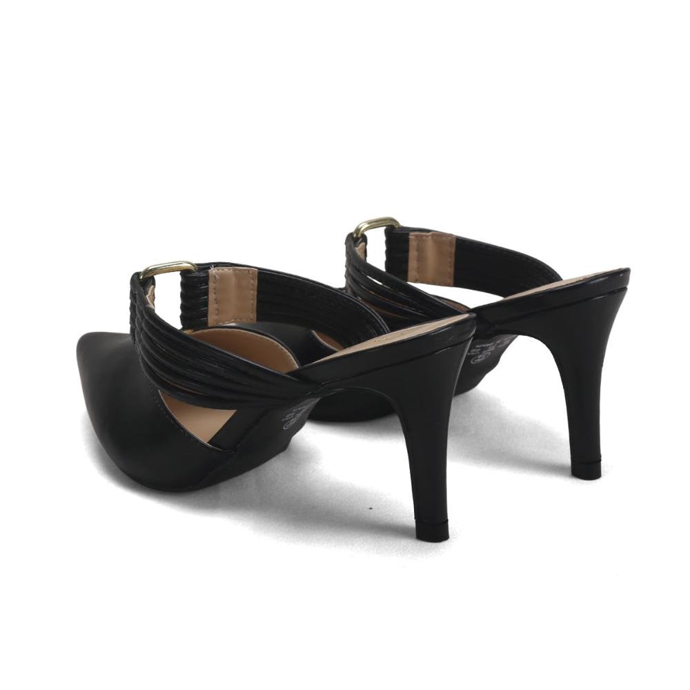 Mule de Napa Feminino Bico Fino Casual Chic Ana Mello Preto 3