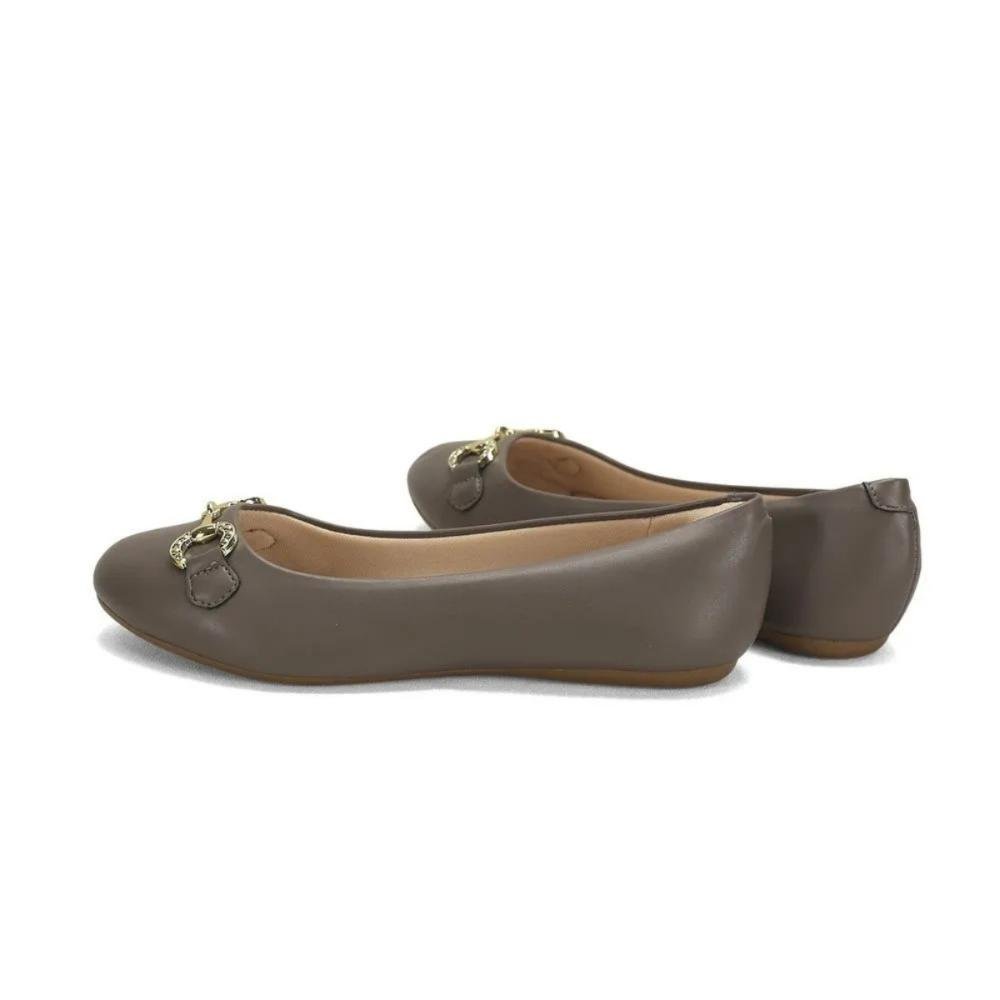 Sapatilha Bico Redondo Conforto e Elegância Diária Ana Mello Cinza 2