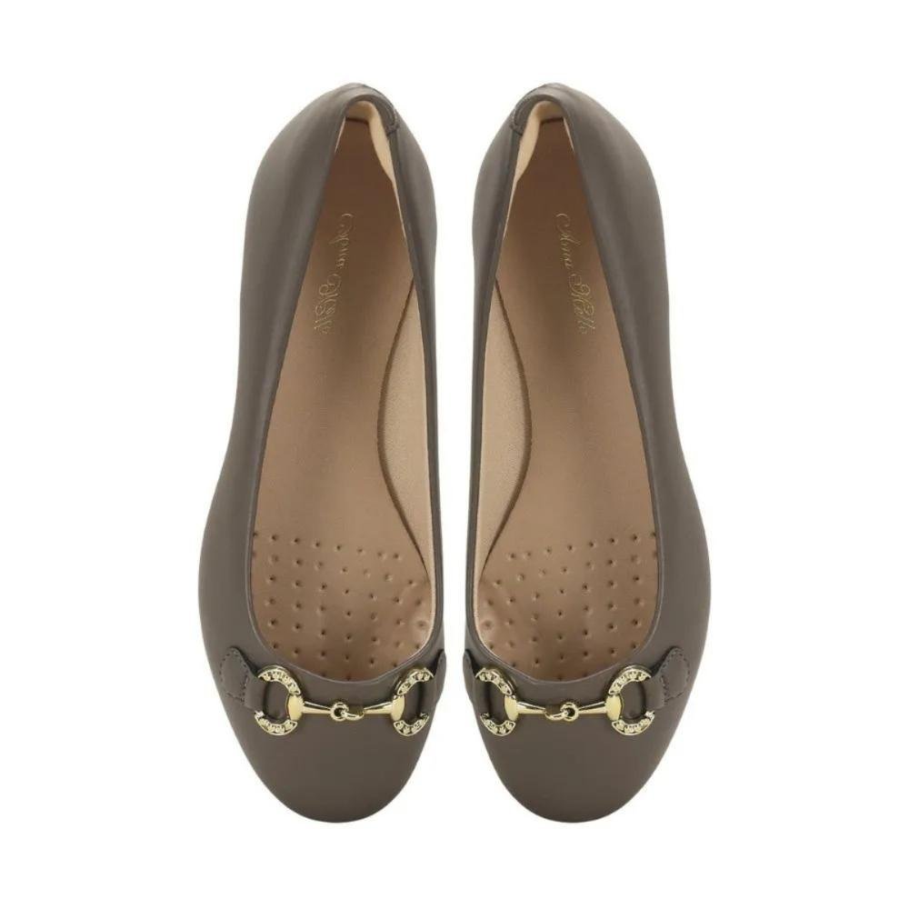 Sapatilha Bico Redondo Conforto e Elegância Diária Ana Mello Cinza 3