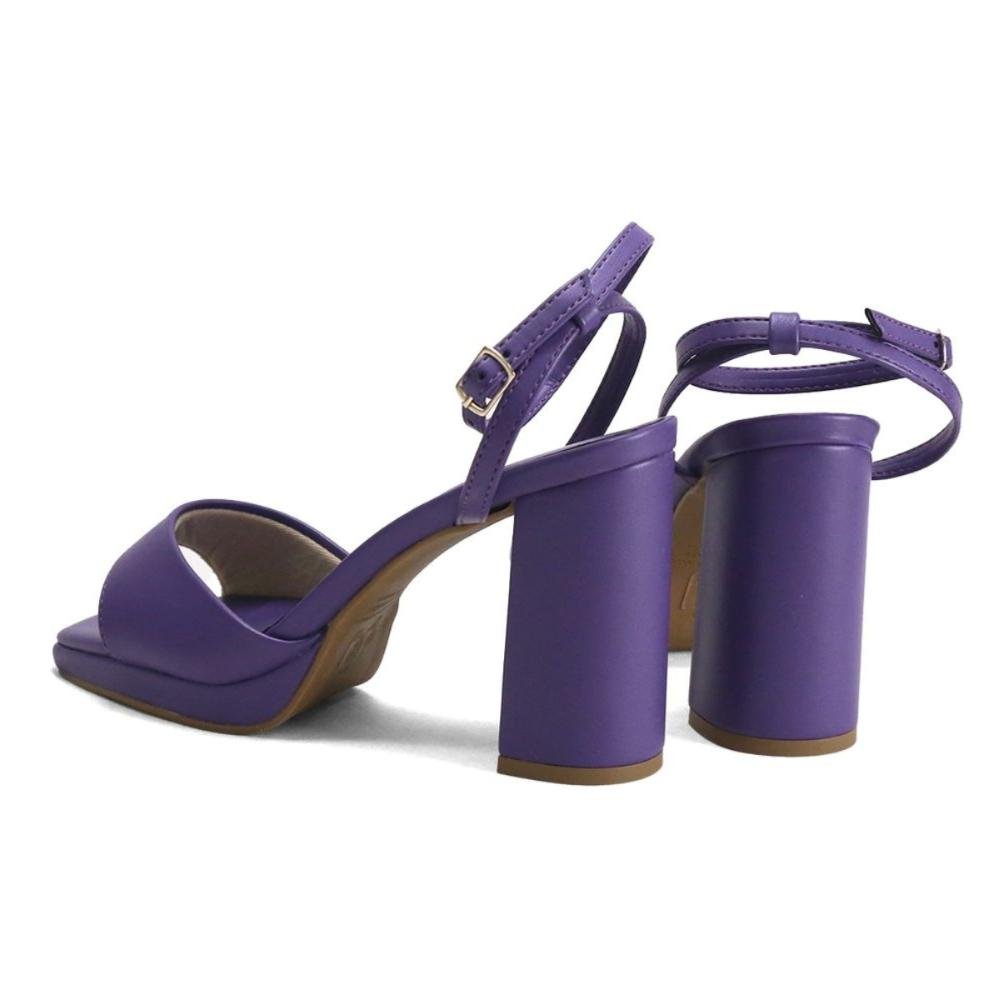 Sandália Meia Pata Salto Bloco Ametista Ana Mello Roxo 3