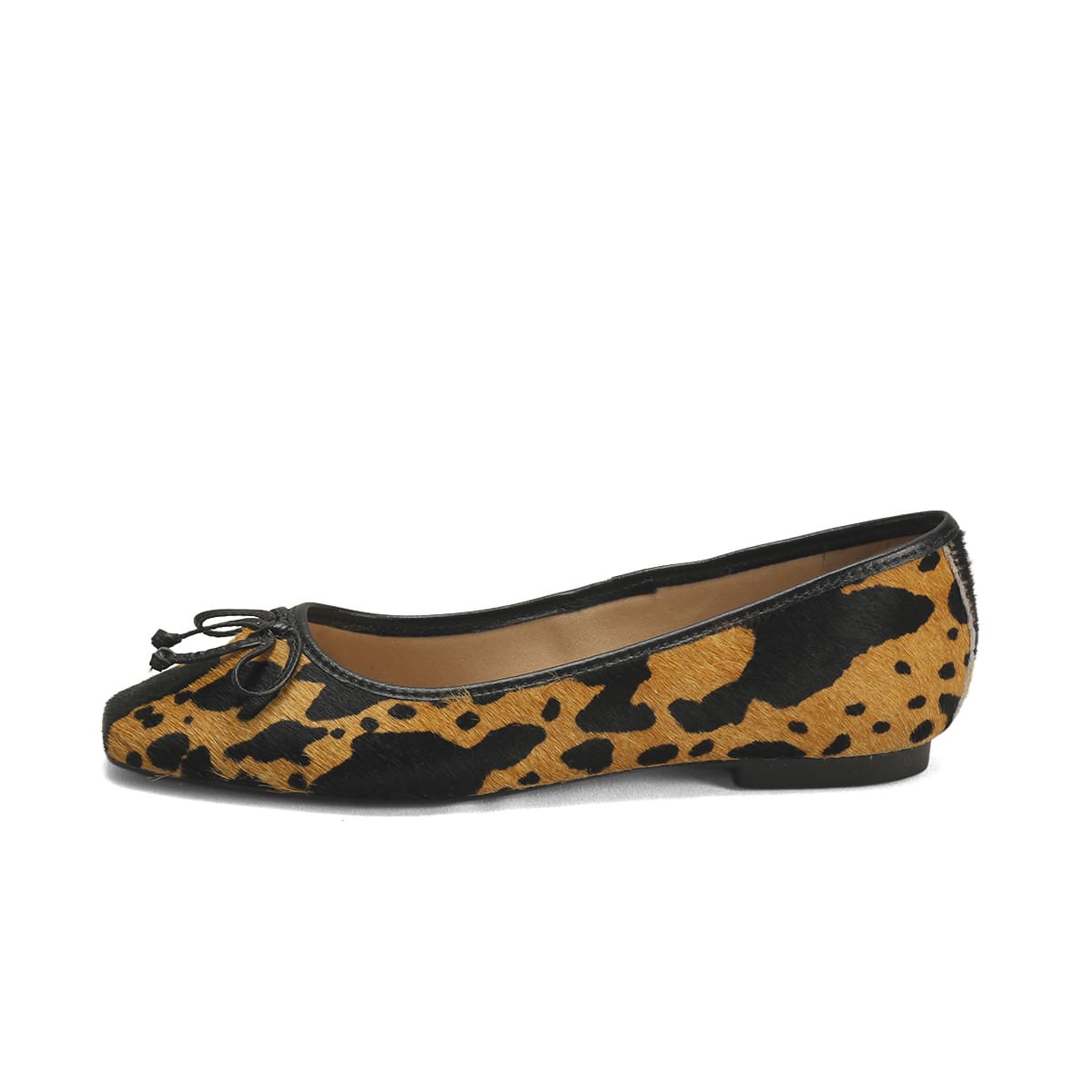 Sapatilha Pelo Vaquinha Bico Redondo Ana Mello Marrom/Preto 2