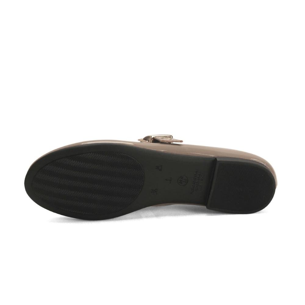 Sapatilha Boneca de Verniz com Bico Fino Ana Mello Bege 5