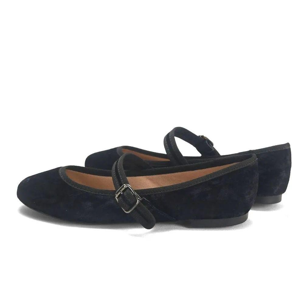 Sapatilha Boneca Veludo Preta Ana Mello Conforto e Estilo Preto 3