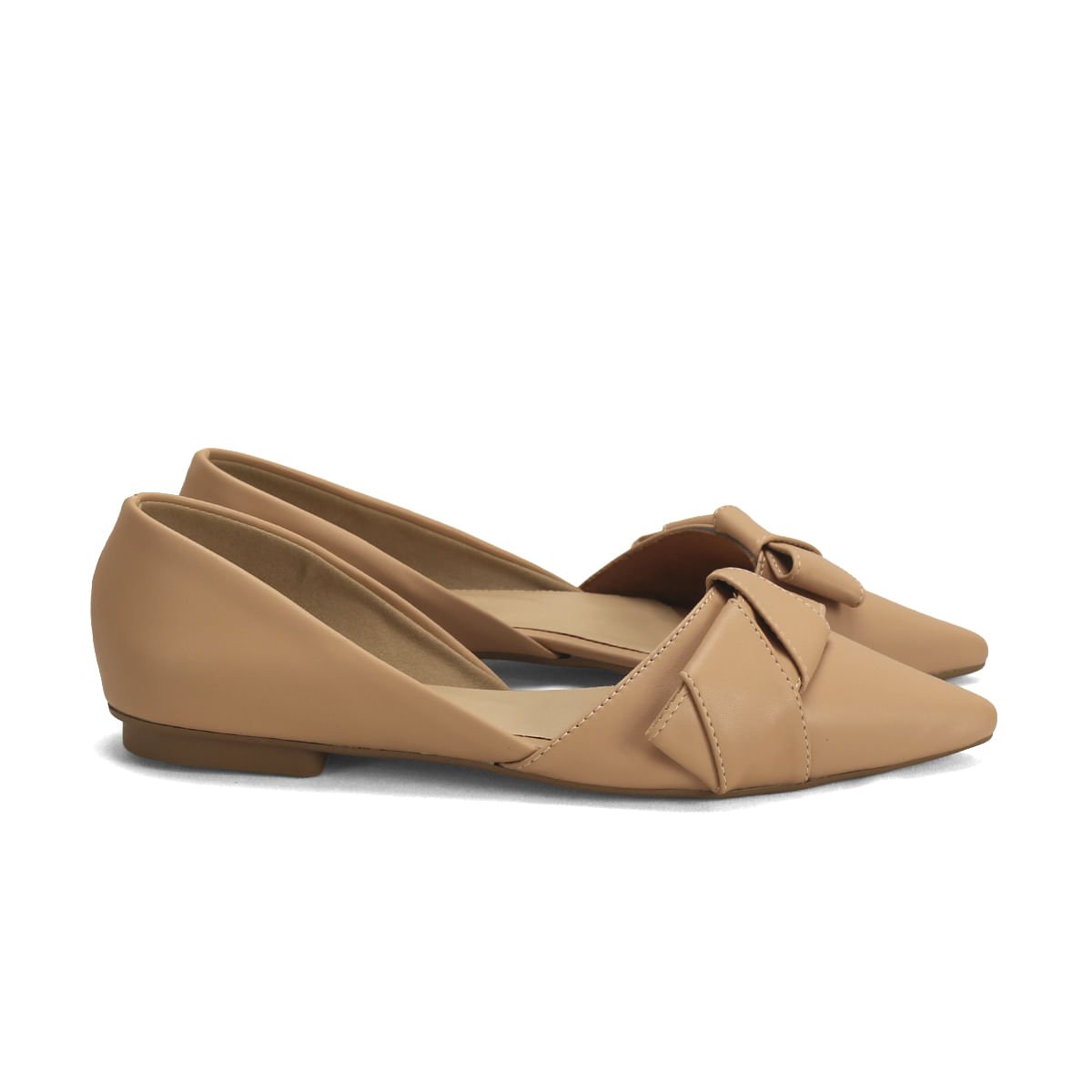 Sapatilha Bico Fino com Laço Assimétrico Ana Mello Bege 3