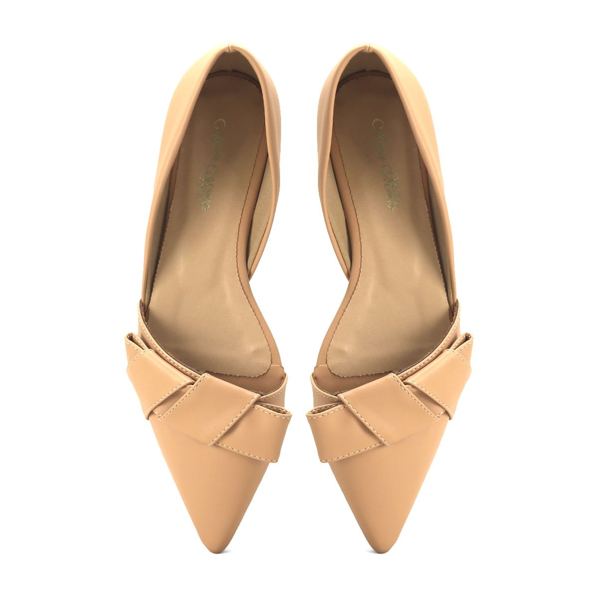 Sapatilha Bico Fino com Laço Assimétrico Ana Mello Bege 4
