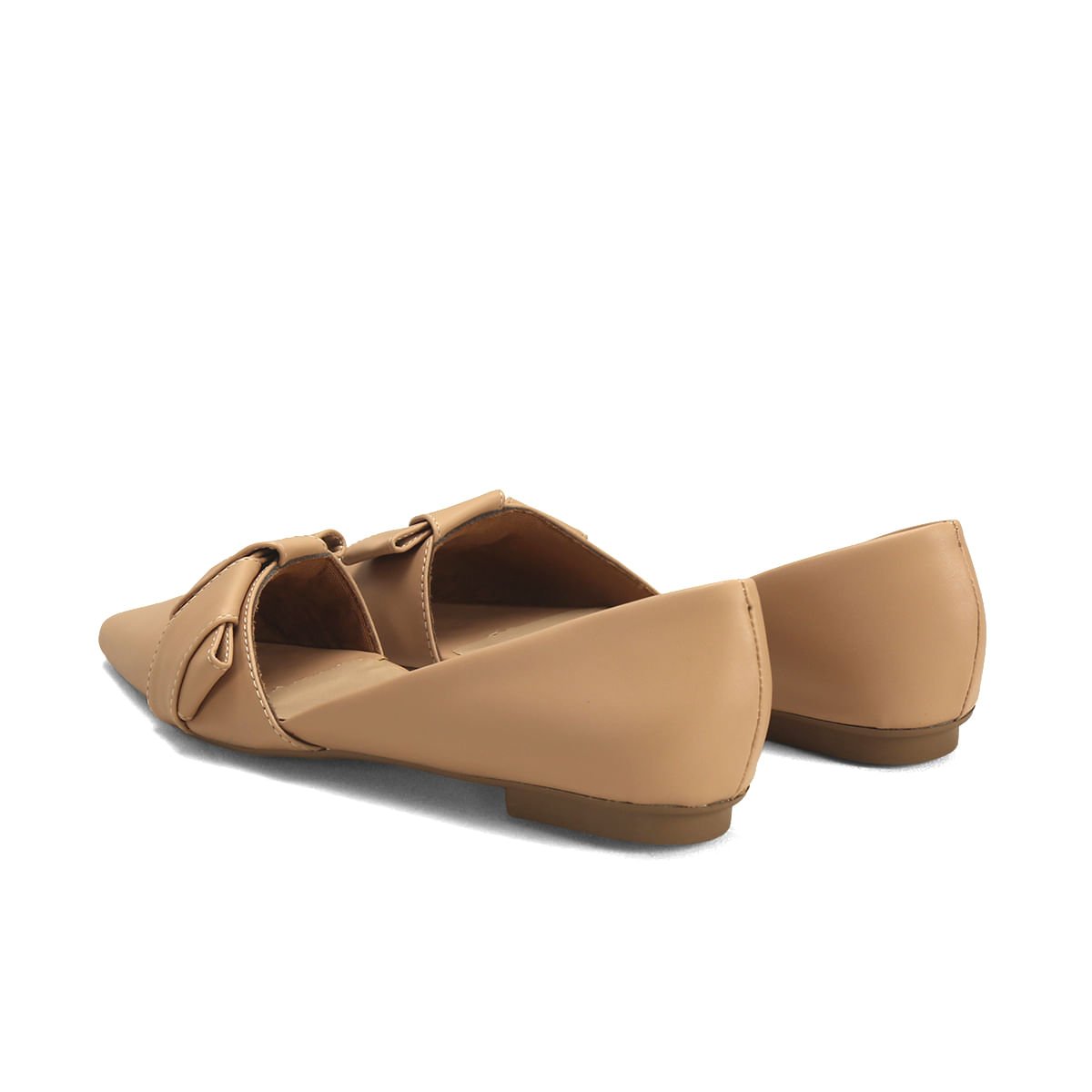 Sapatilha Bico Fino com Laço Assimétrico Ana Mello Bege 5