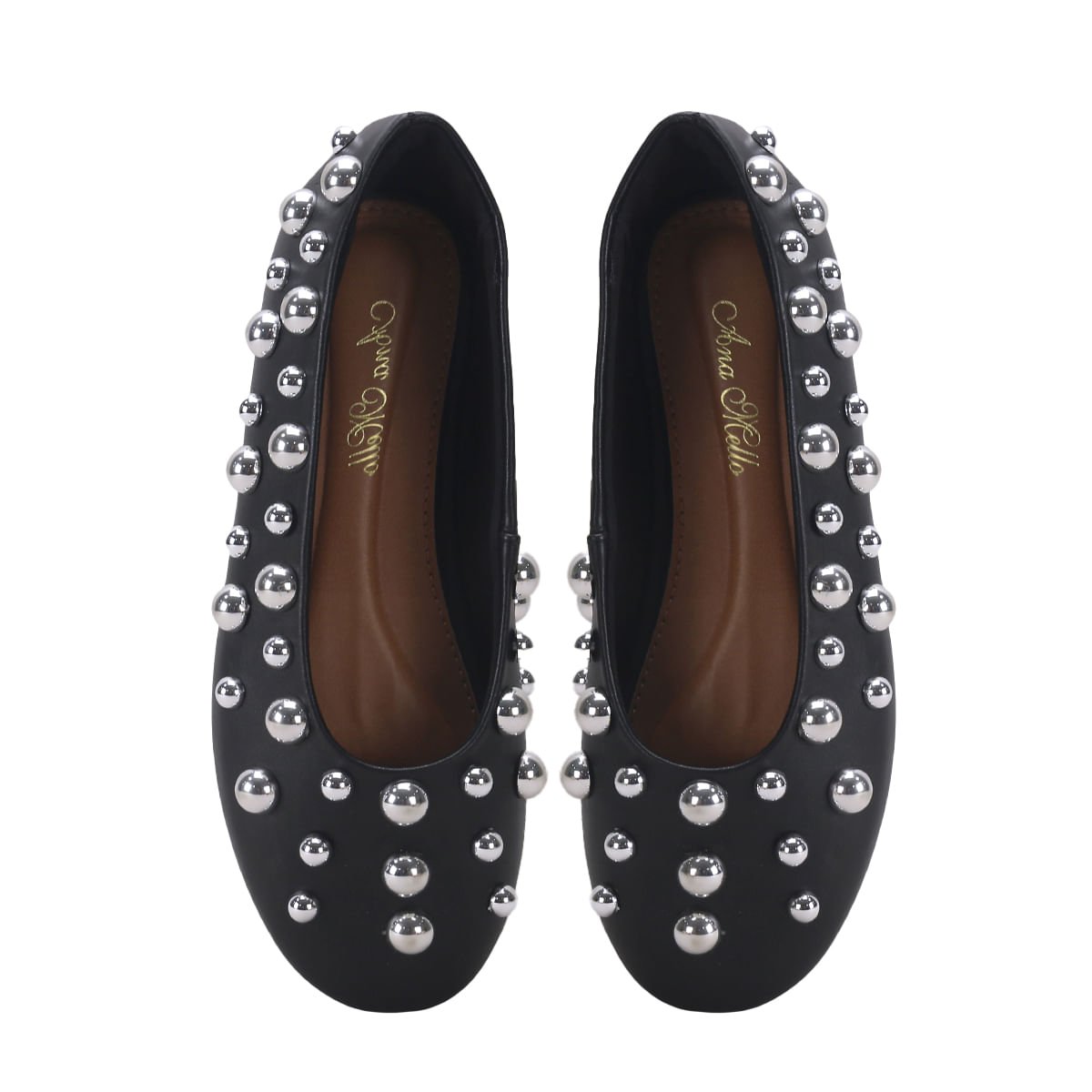 Sapatilha com Apliques de Bolas Metalizadas Ana Mello Preto 4