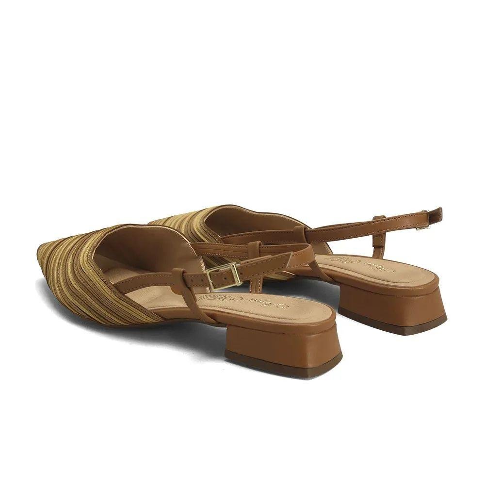 Sapatilha slingback caramelo bordado degradê 3