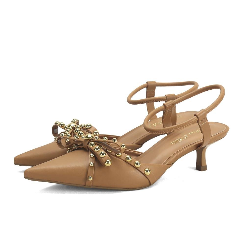 Scarpin de Napa com Calce Fácil Bico Fino Ana Mello Marrom 2