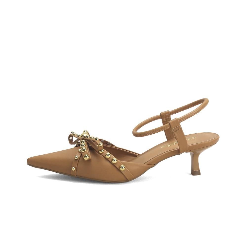 Scarpin de Napa com Calce Fácil Bico Fino Ana Mello Marrom 4