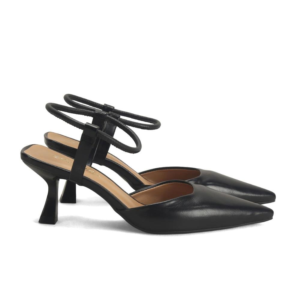 Scarpin Bico Fino Feminino Calce Fácil Ana Mello Preto 1