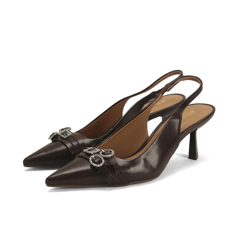 Scarpin Slingback com Fivelas em Strass Ana Mello 2