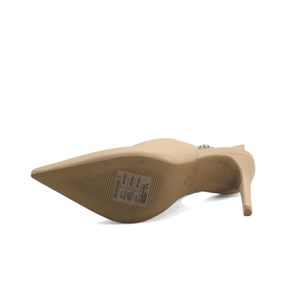 Slingback de Luxo com Fivela de Pedrarias Ana Mello Bege 5