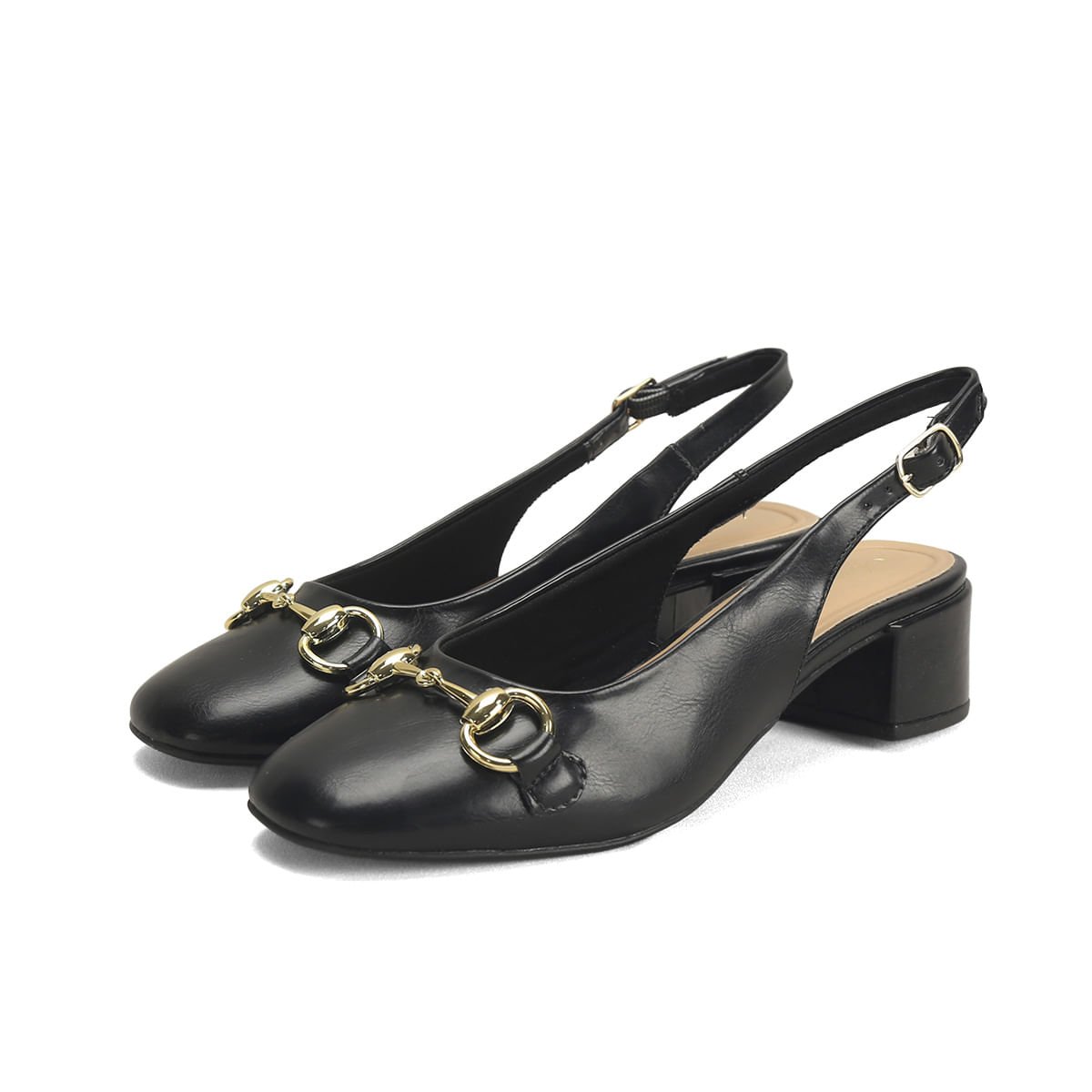 Slingback Bico Fino Feminino Estilo Clássico Ana Mello Preto 2