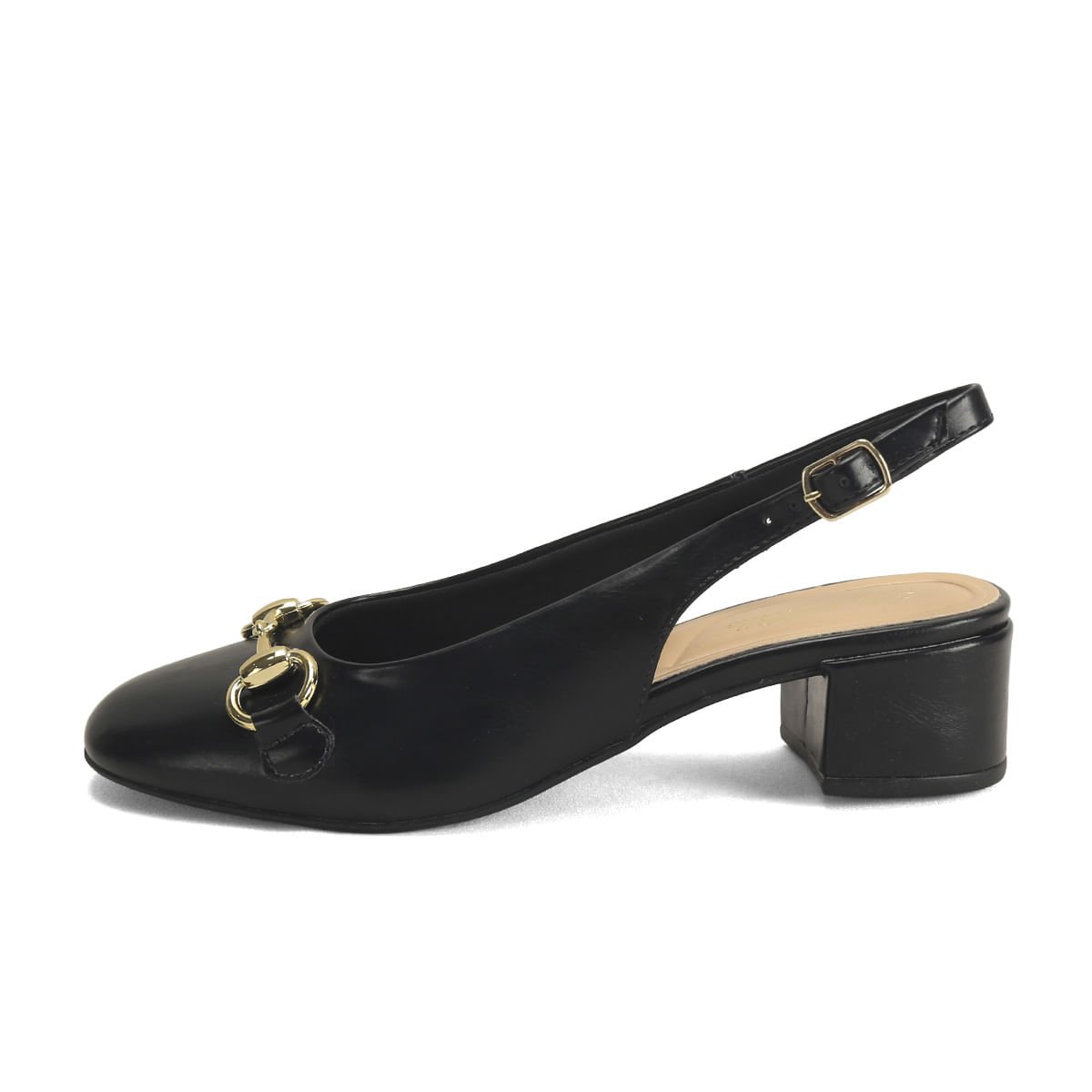Slingback Bico Fino Feminino Estilo Clássico Ana Mello Preto 4