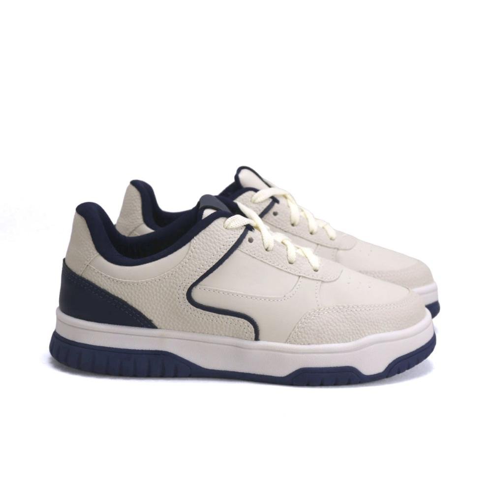Tênis Moderno Bicolor com Solado de Borracha Ana Mello Branco/Azul 1