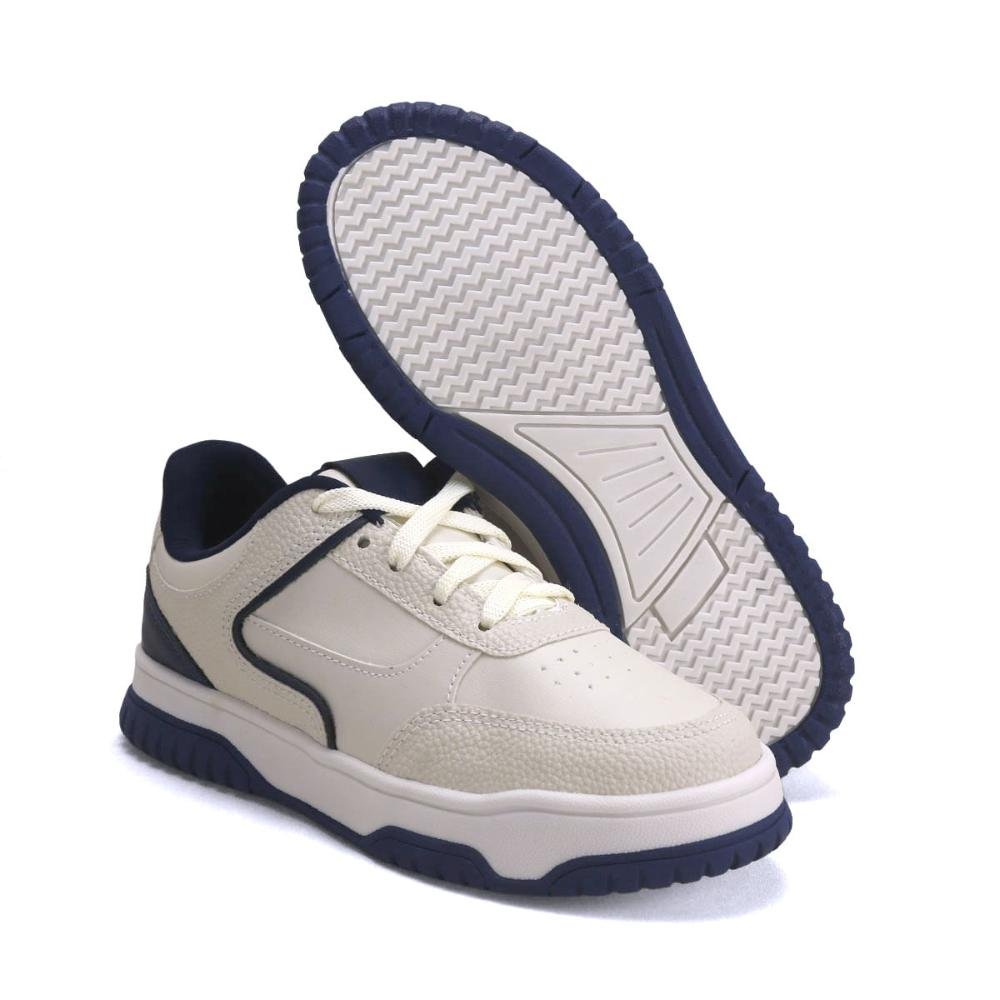 Tênis Moderno Bicolor com Solado de Borracha Ana Mello Branco/Azul 4