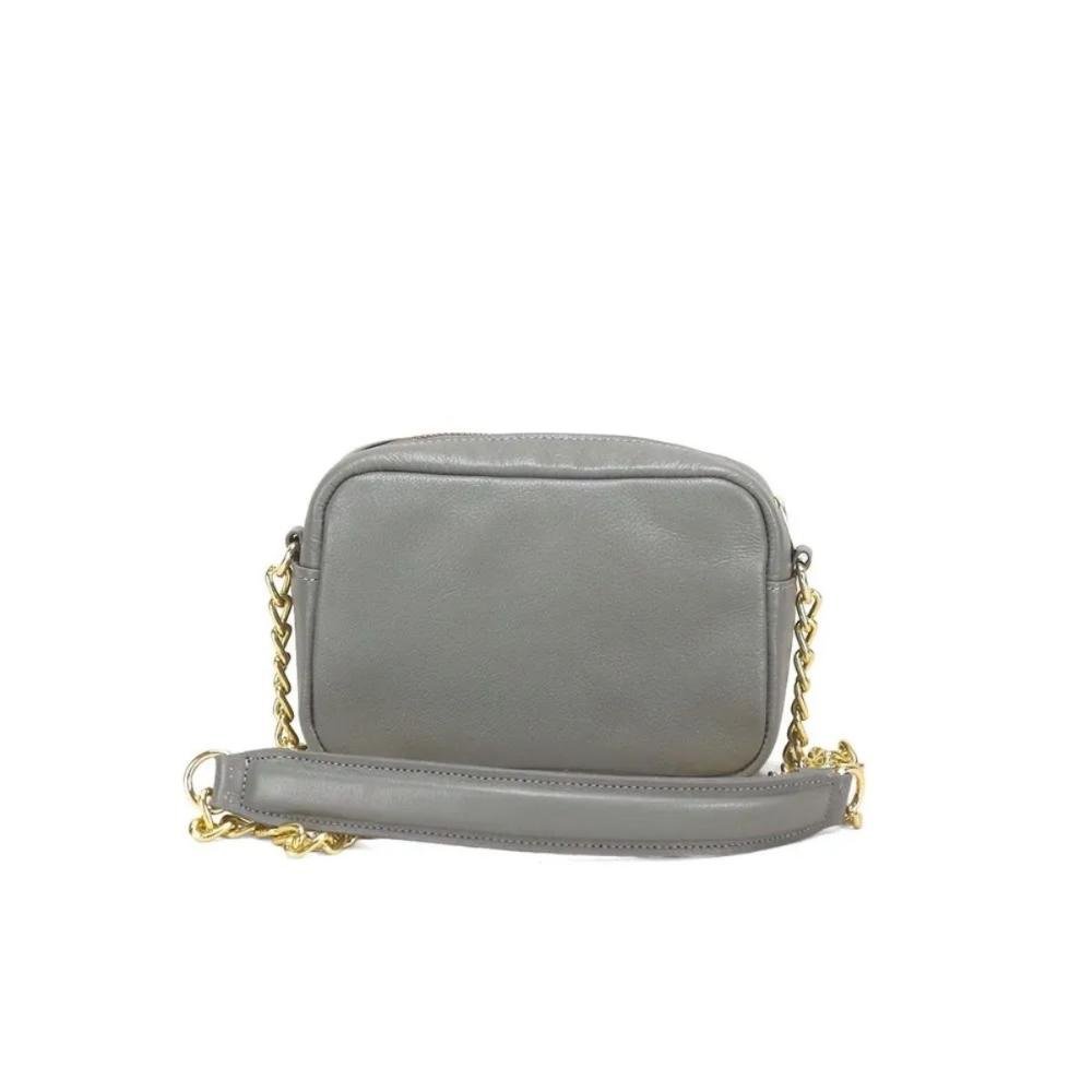 Bolsa De Couro e Alça Corrente Conforto e Estilo Ana Mello Cinza 3