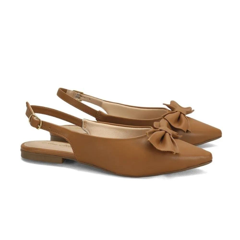 Sapatilha Slingback com Laço Estilo e Sofisticação Ana Mello