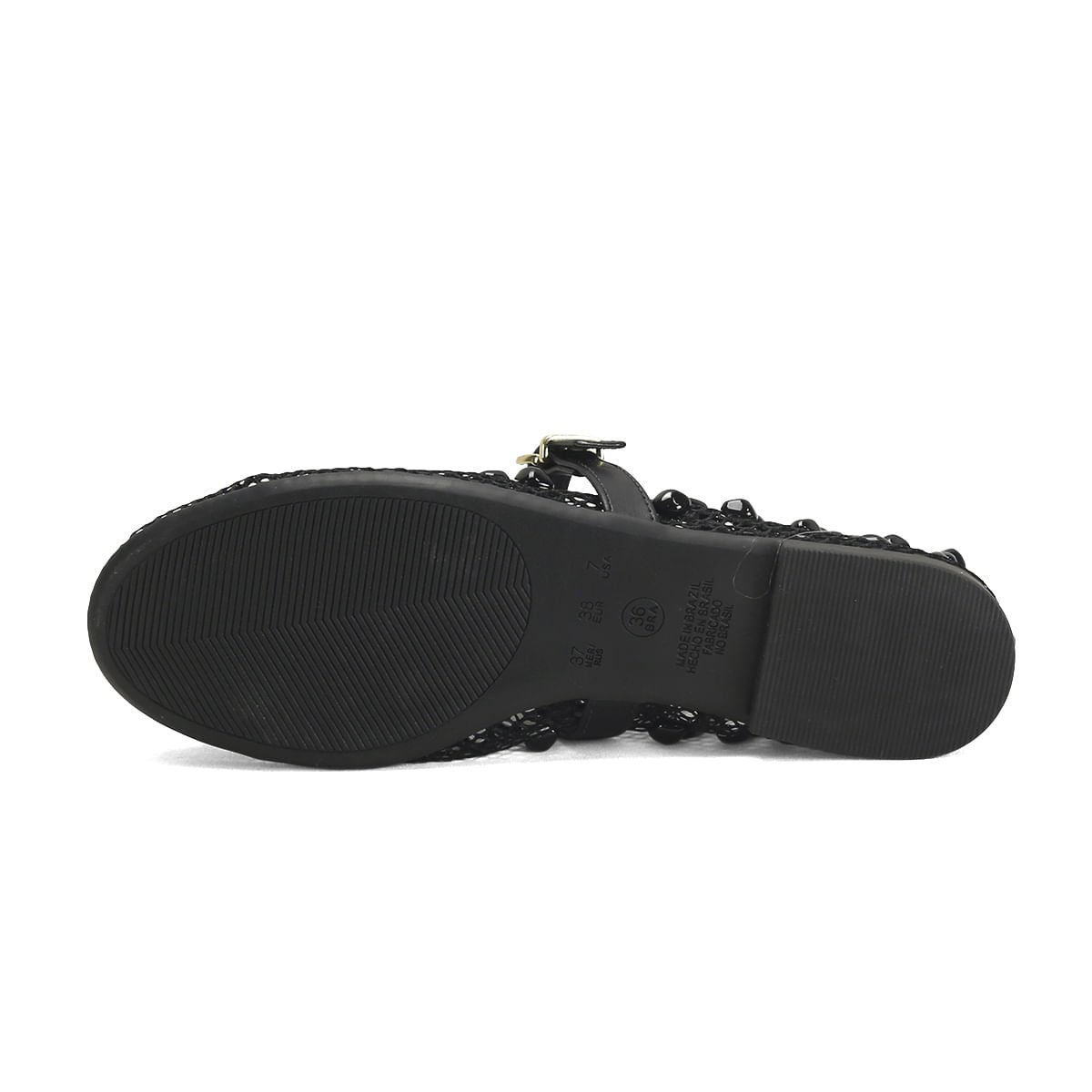 Sapatilha em Tela com Bordados Metálicos Ana Mello Preto 5