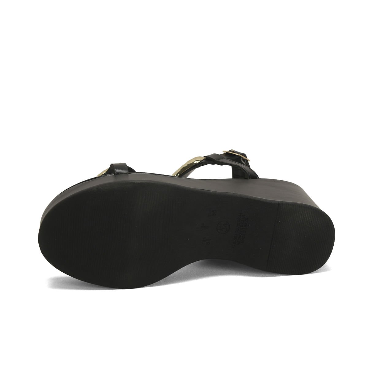 Anabela Preta Napa Salto 9cm Detalhe Cobra Preto 5