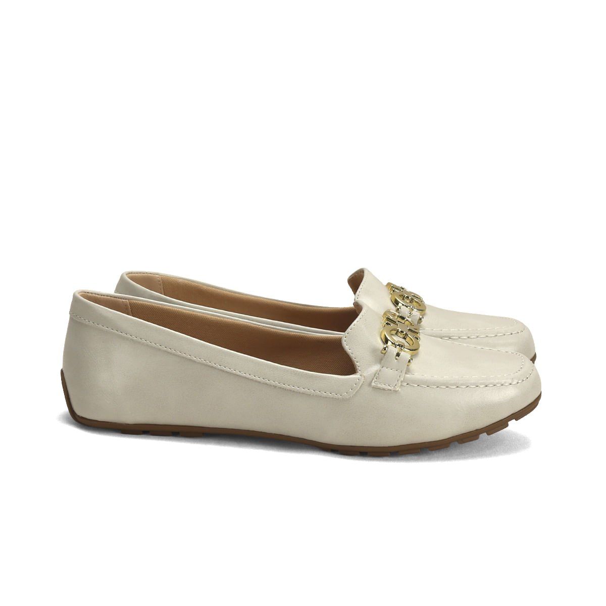 Mocassim Clássico com Enfeite Metal Dourado Ana Mello