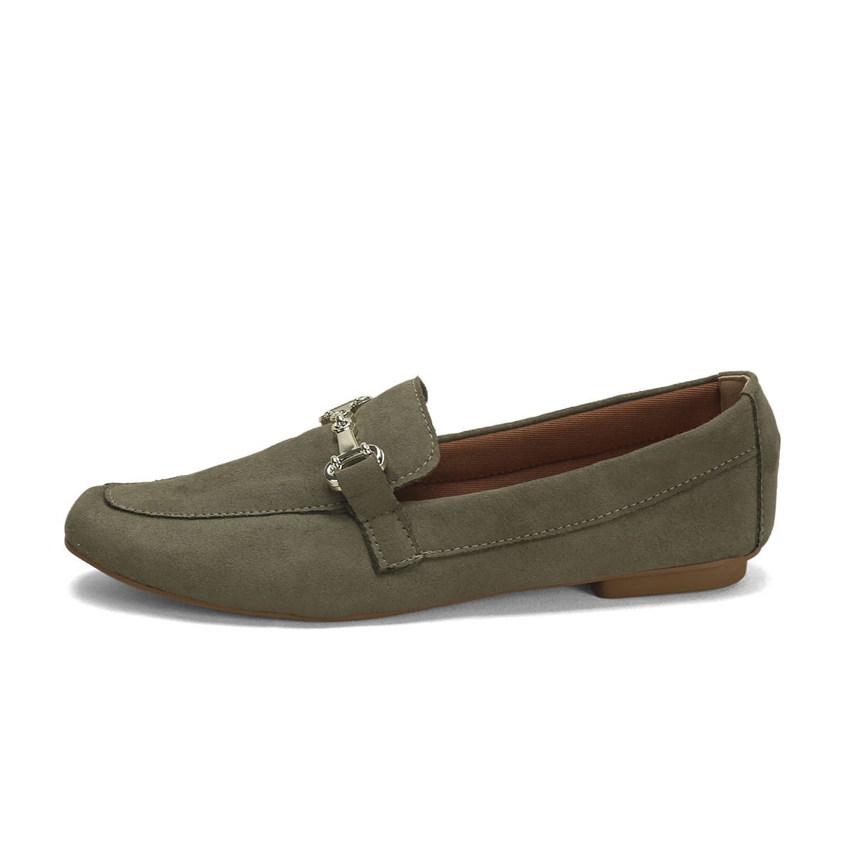 Mocassim clássico suede verde army com fivela ouro light Verde 4