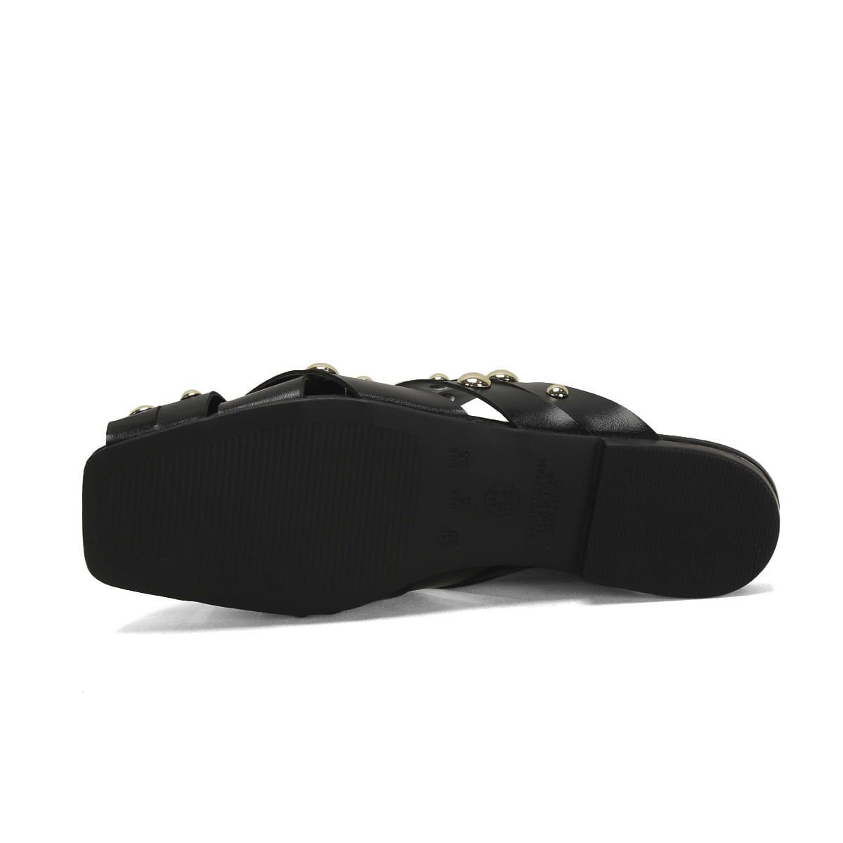 Mule Napa Preto Esferas Douradas 2cm Preto 5