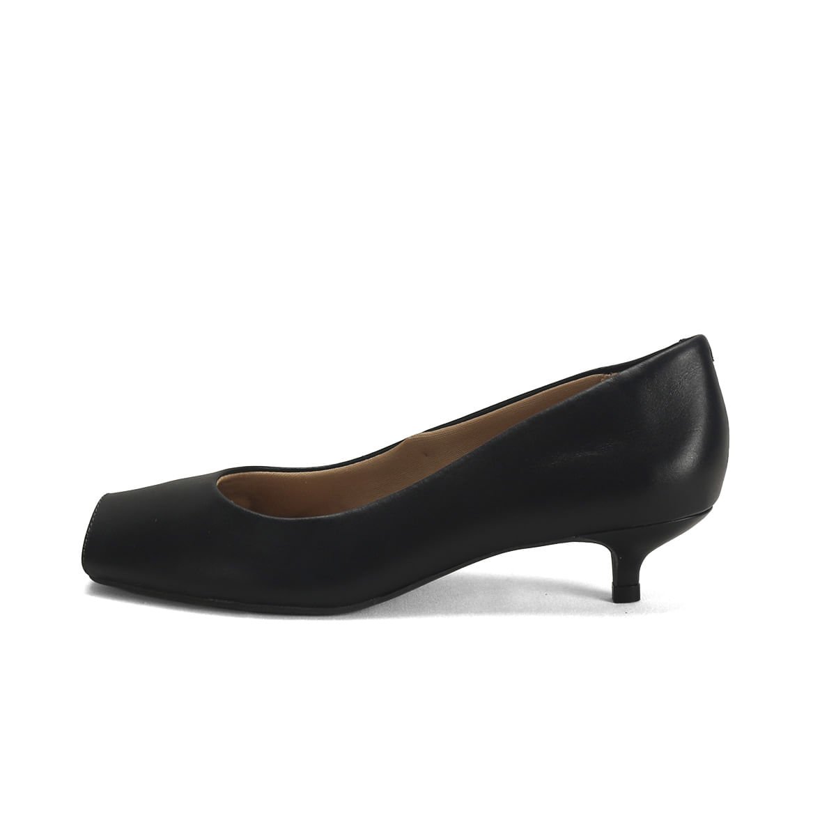 Peep Toe de Couro com Salto Baixo Conforto Ana Mello Preto 4