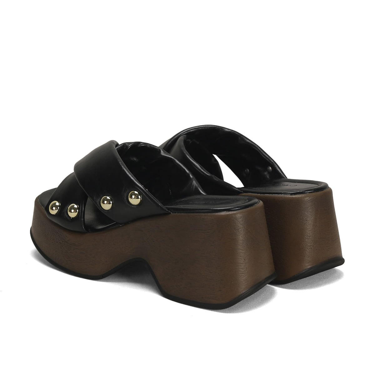 Sandália Plataforma Napa Preta 7cm Preto 3