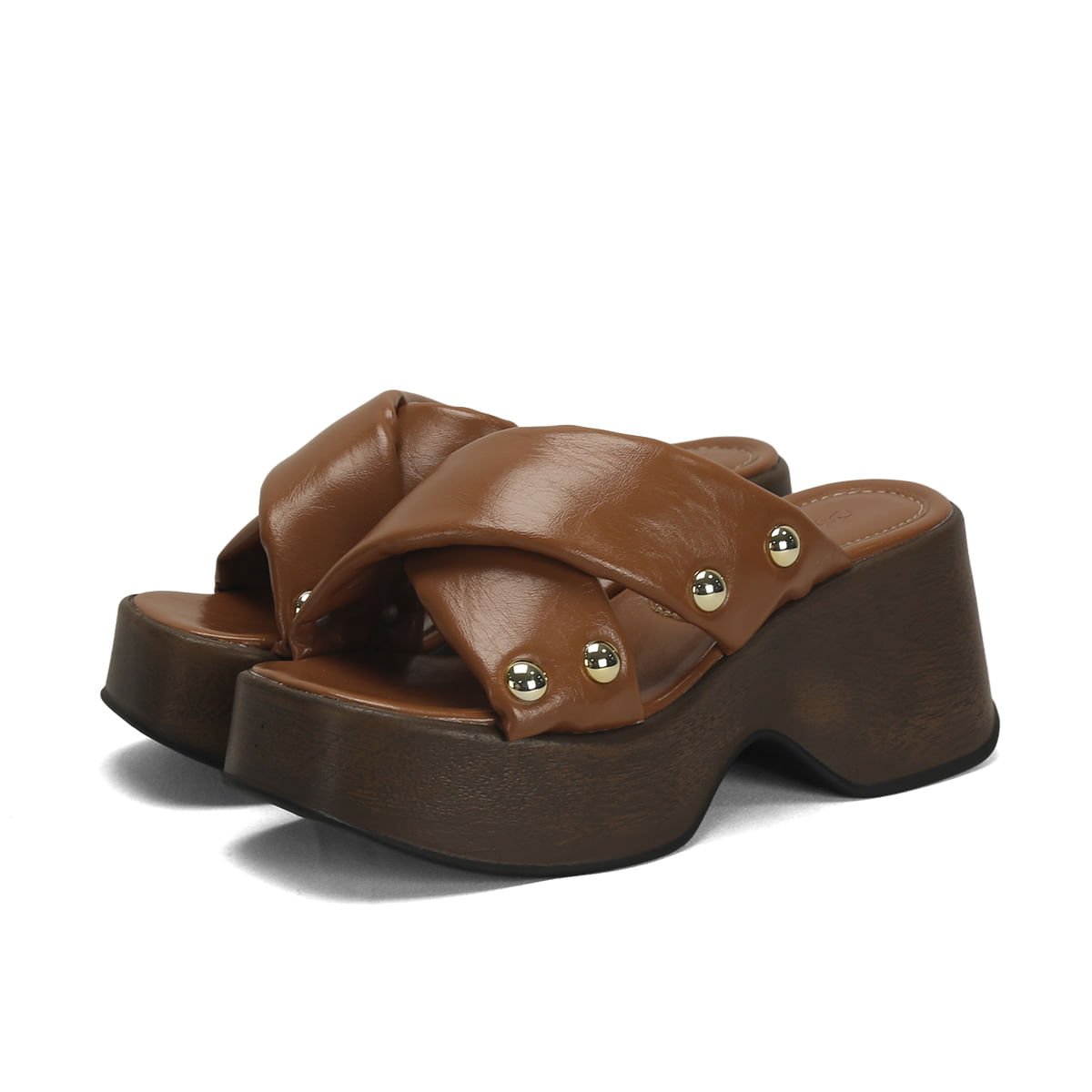 Sandália Plataforma Napa Caramelo 7cm Marrom 2