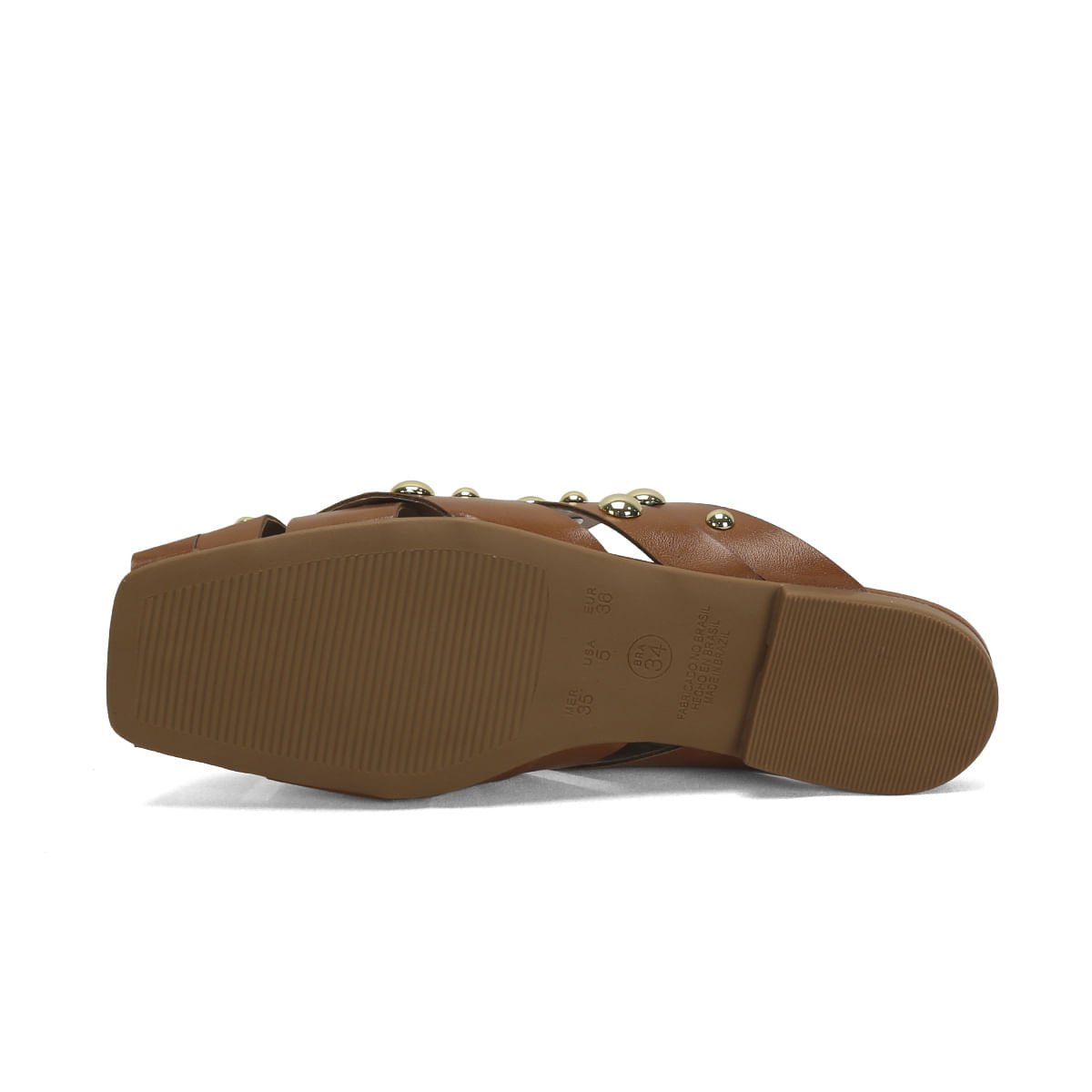 Mule Napa Esferas Douradas Caramelo 2cm Marrom 5