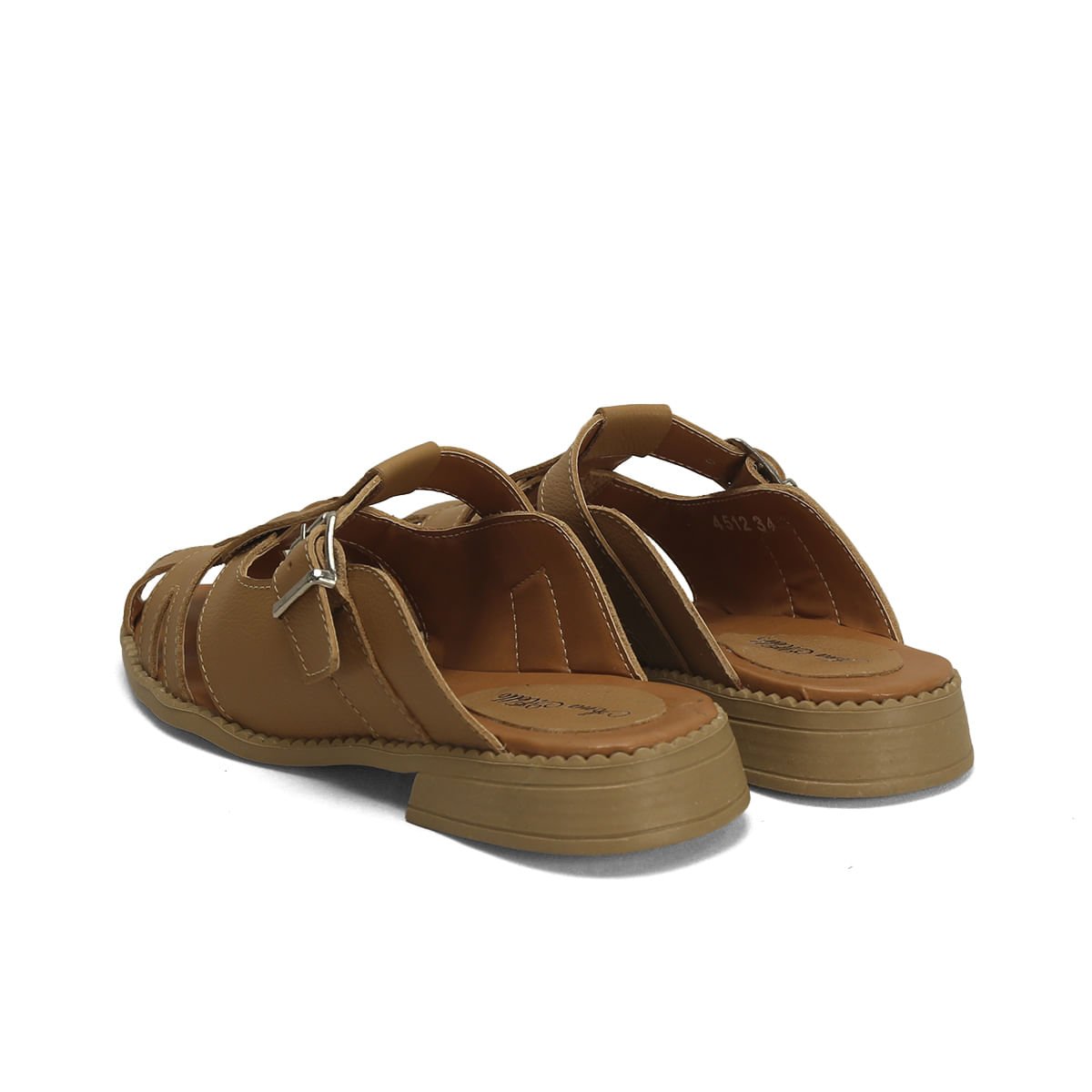 Mule Couro Retrô Caramelo Elegante Confortável Bege 3