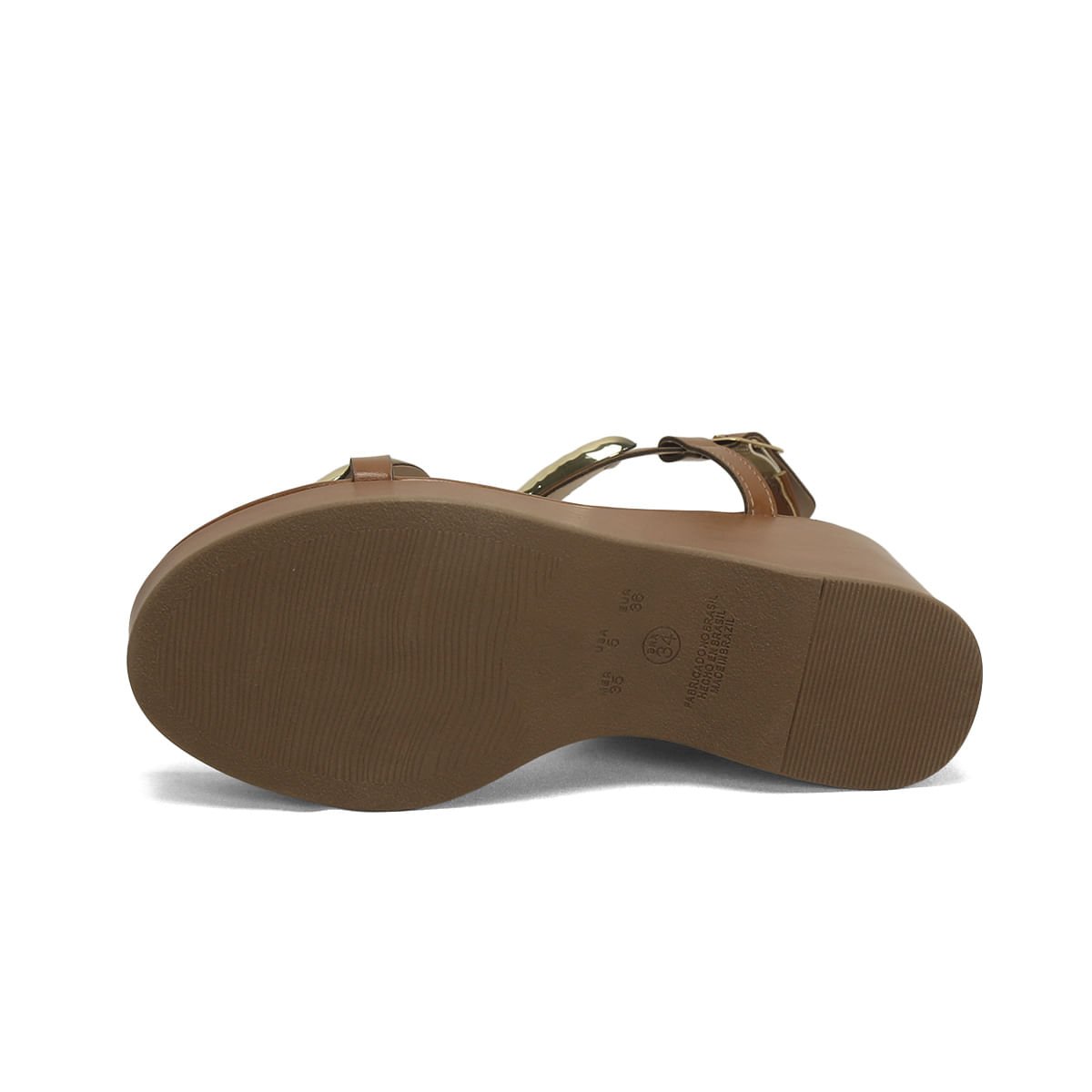 Anabela Caramelo Detalhe Cobra 9cm Napa Marrom 5