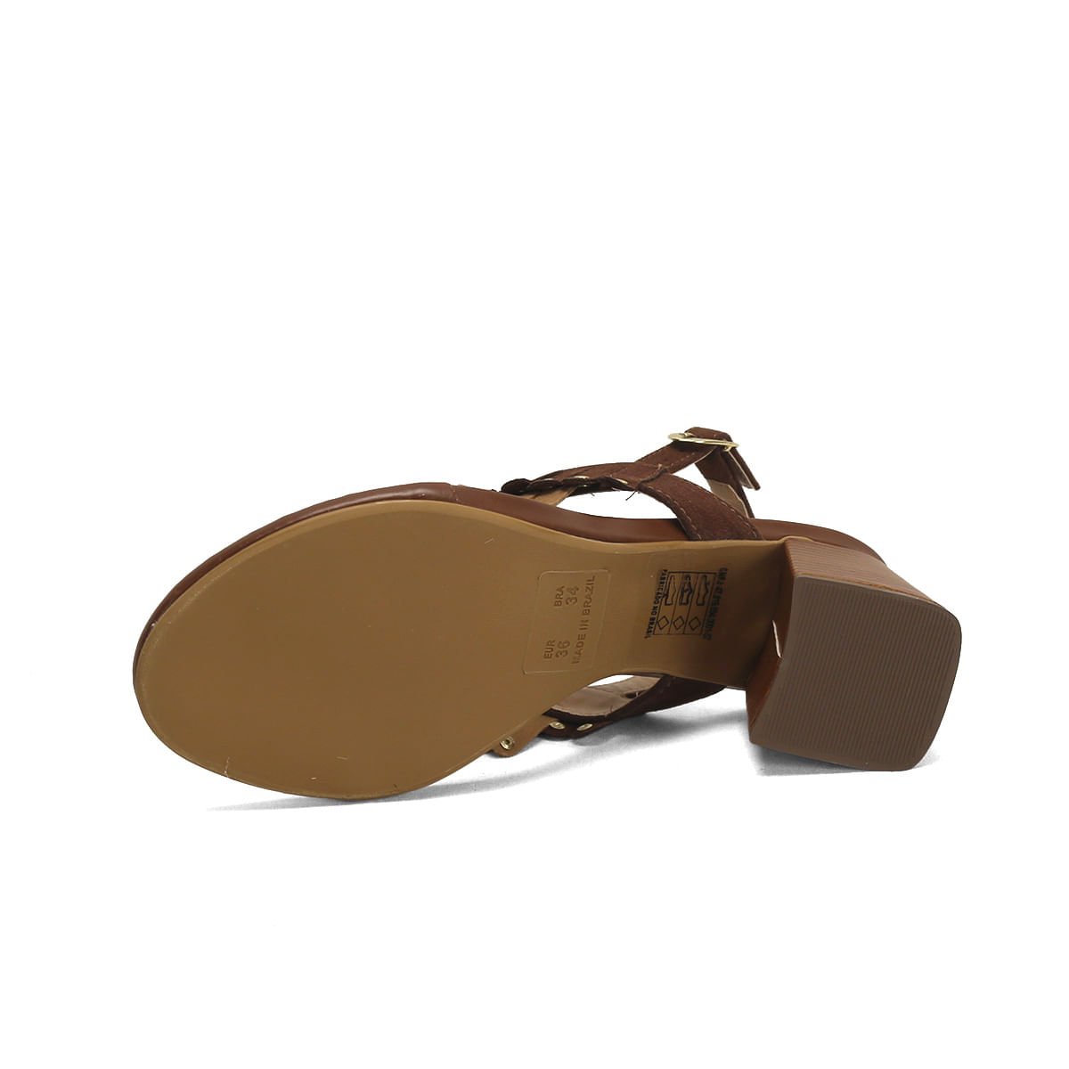 Sandália Boho Caramelo Camurça Salto 7cm Marrom 5