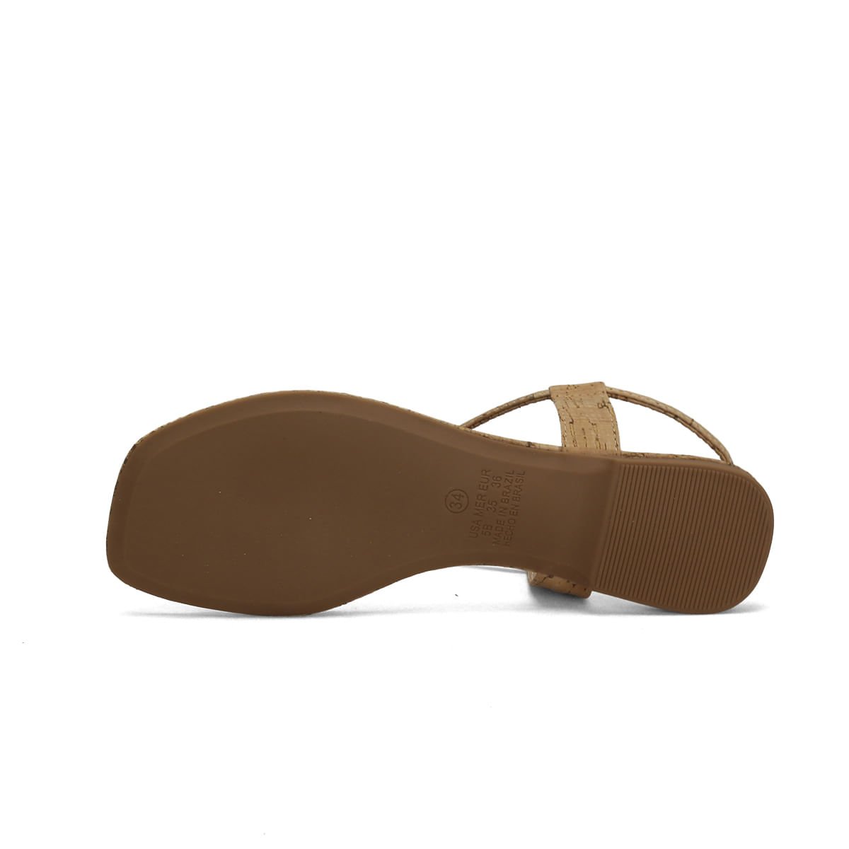 Rasteira cortiça calce fácil com pedras off white Bege 5